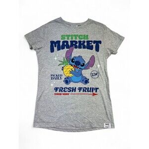 Disney Stitch Market Graphic Tee - Women's M Grey‎